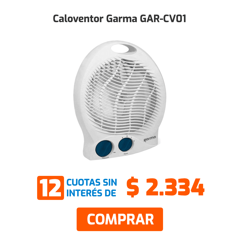 Caloventor Garma GAR-CV01 12 cuotas sin interés de $2.334 COMPRAR
